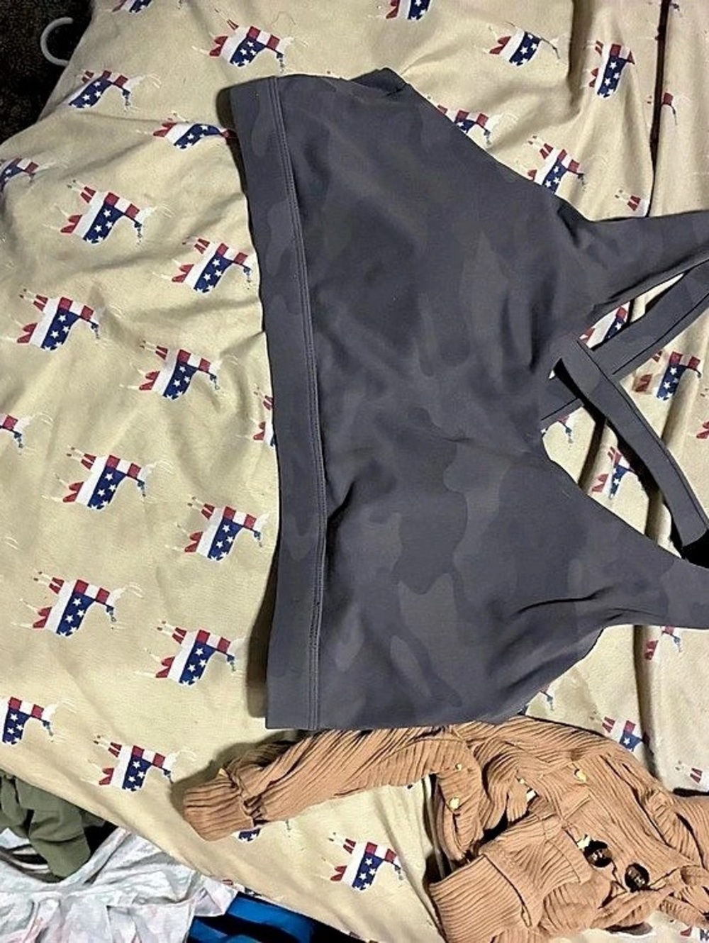 Lululemon Free to Be Bra - Wild Camo Swim Cover-Up in Gray & Black